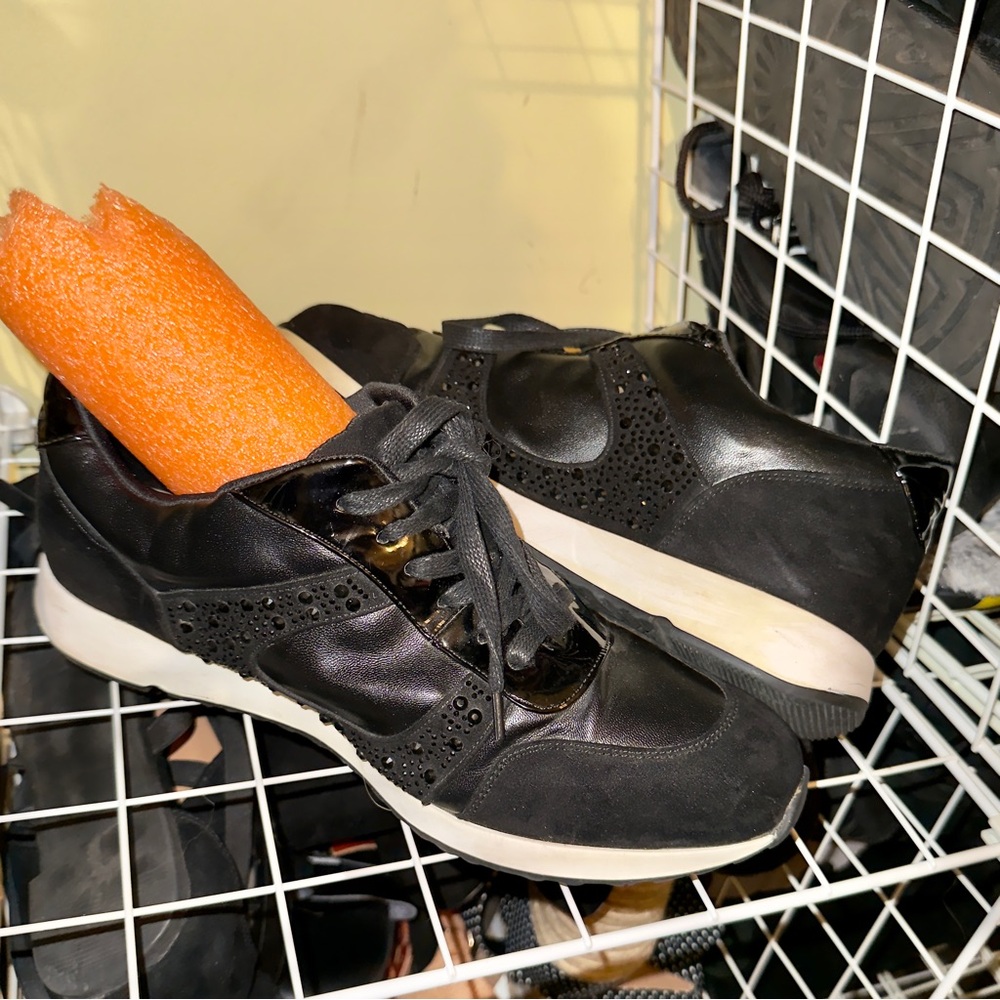 Torrid Black Sneakers with White Soles and black sparkles